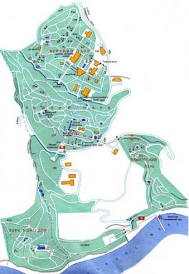 Никитский ботанический сад: карта