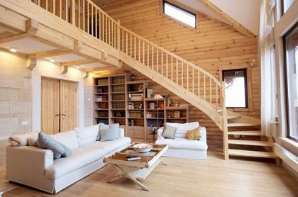 внутренний интерьер деревянного дома