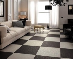 Checkerboard floor in the interior