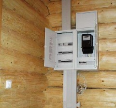 Electrical work in a wooden house