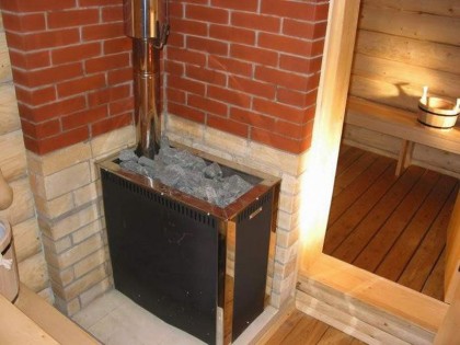 Modern metal oven stove for baths
