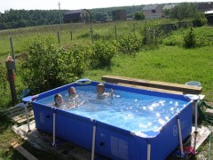 The frame pool at their summer cottage