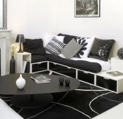White and black color in the interior design
