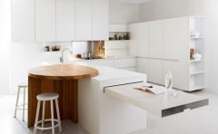 White kitchen in the style of minimalism