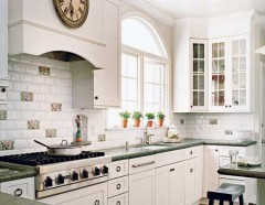 White tiles for the kitchen, Белая плитка для кухни