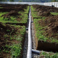 drainage system on a country site