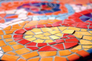 make a mosaic of tiles bat
