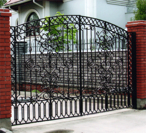 wrought-iron gate with fence